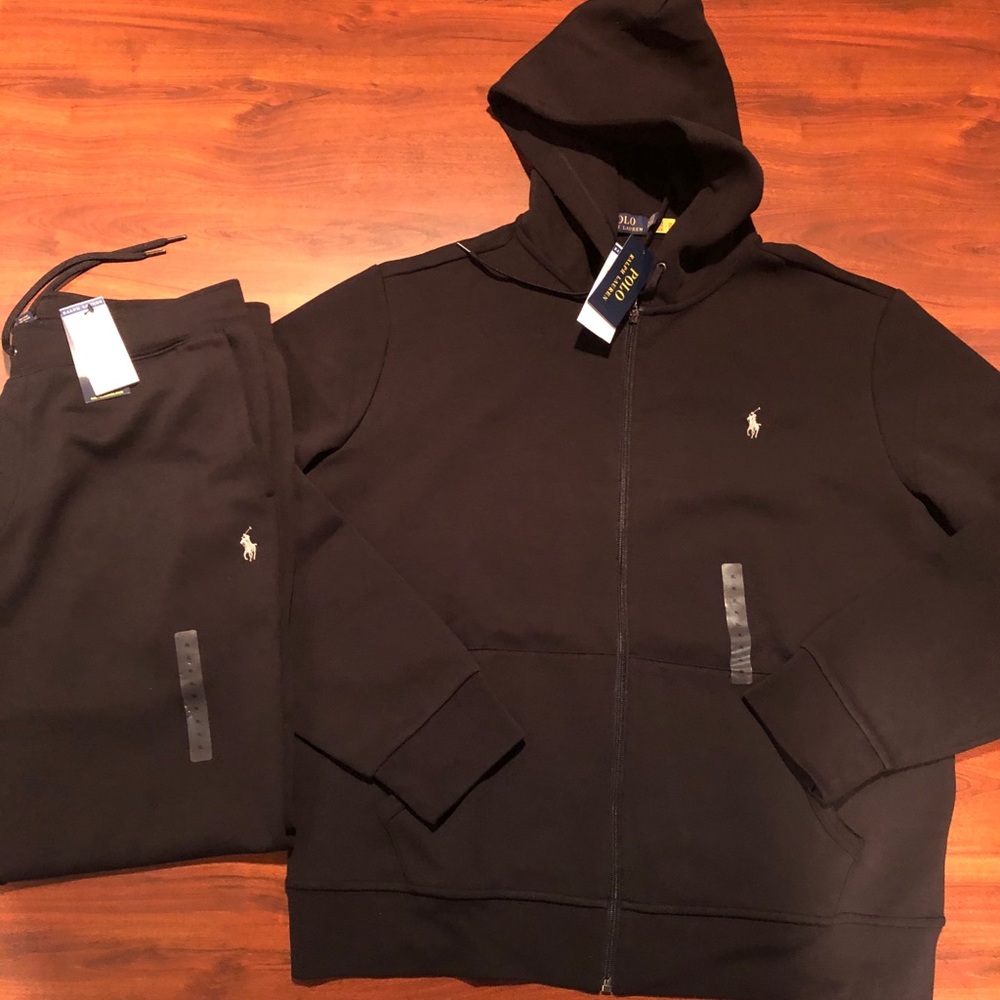 Men’s Polo zip up hoodie and jogger set